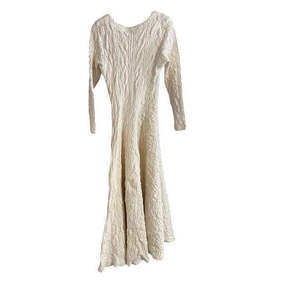 Karen Alexander 90s Sculptural Cotton Maxi Gown | Full Sweep Godet Skirt - Picture 4 of 12